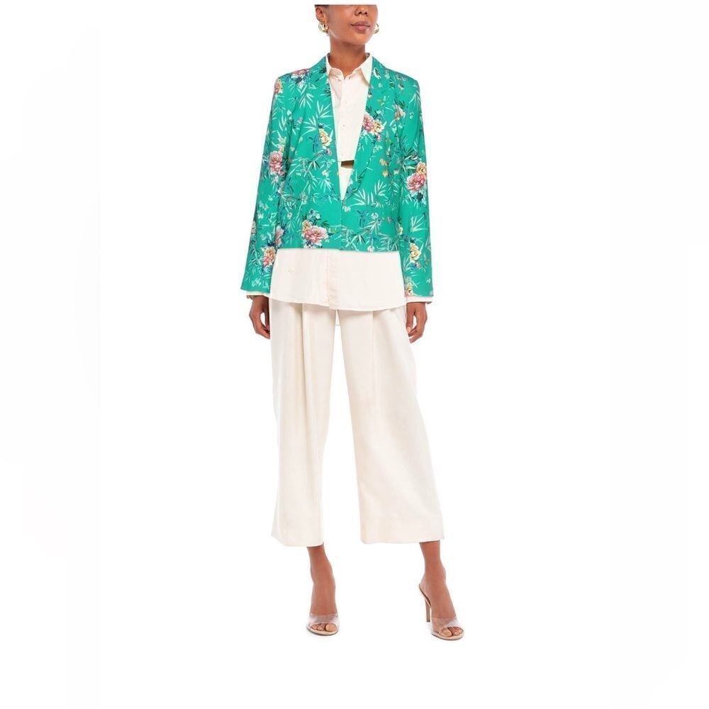NAF NAF suit jacket green with floral design